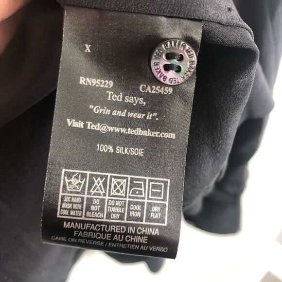 TED BAKER LONDON | Black Silk Silver Studded Open Jacket Women’s Size 0 - Picture 5 of 9